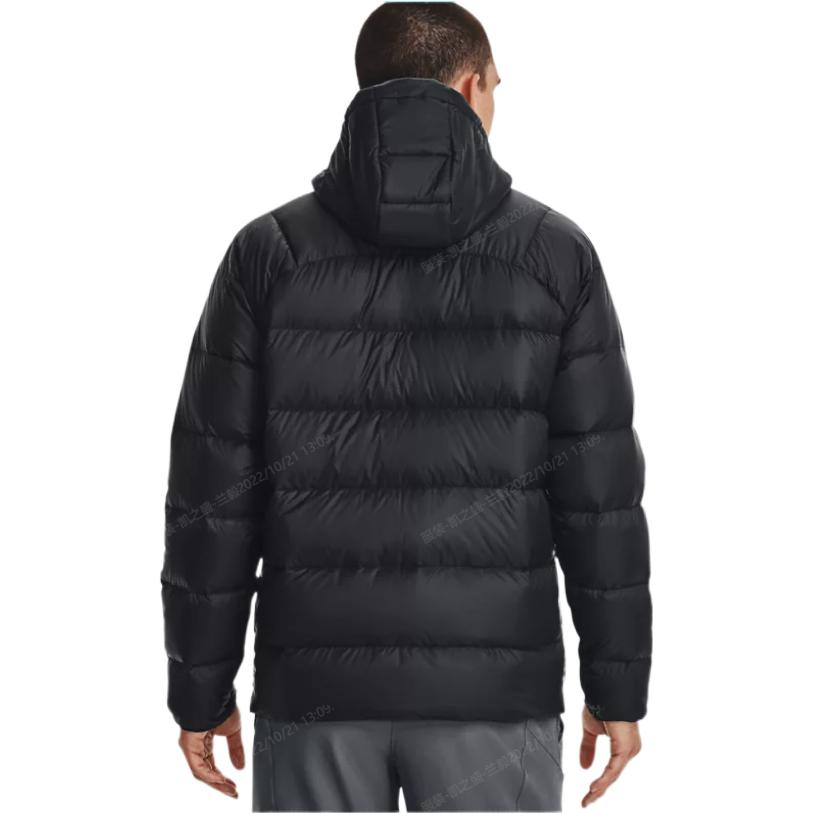 Under armour storm andromeda сплошной цвет athleisure капюшон теплый пуховик куртка мужская черный