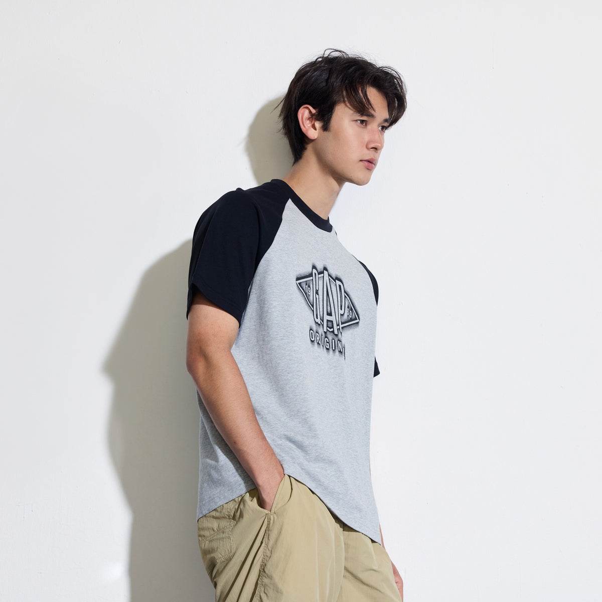 Gap urban casual collection хлопковая футболка с плечевым швом и круглым вырезом с коротким рукавом мужские и женские футболки - Boxette Shop