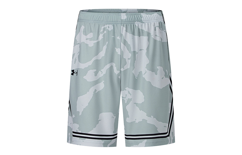Under armour дизайн узора быстросохнущие баскетбольные штаны спортивные шорты мужские белые