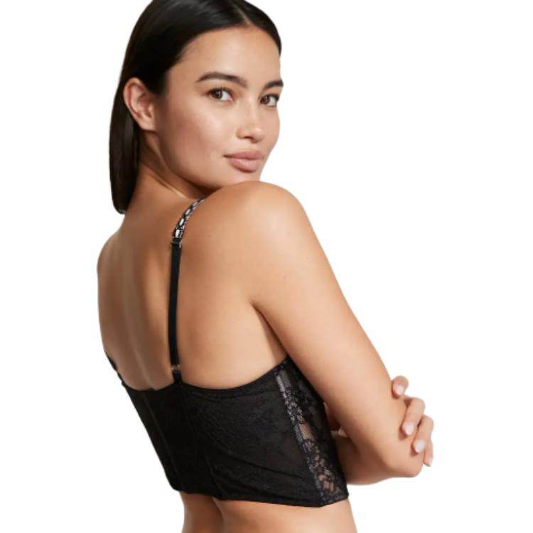 Бюстгальтер victoria's secret victoria's secret solid colour cutout lace bra женский черный - Boxette Shop