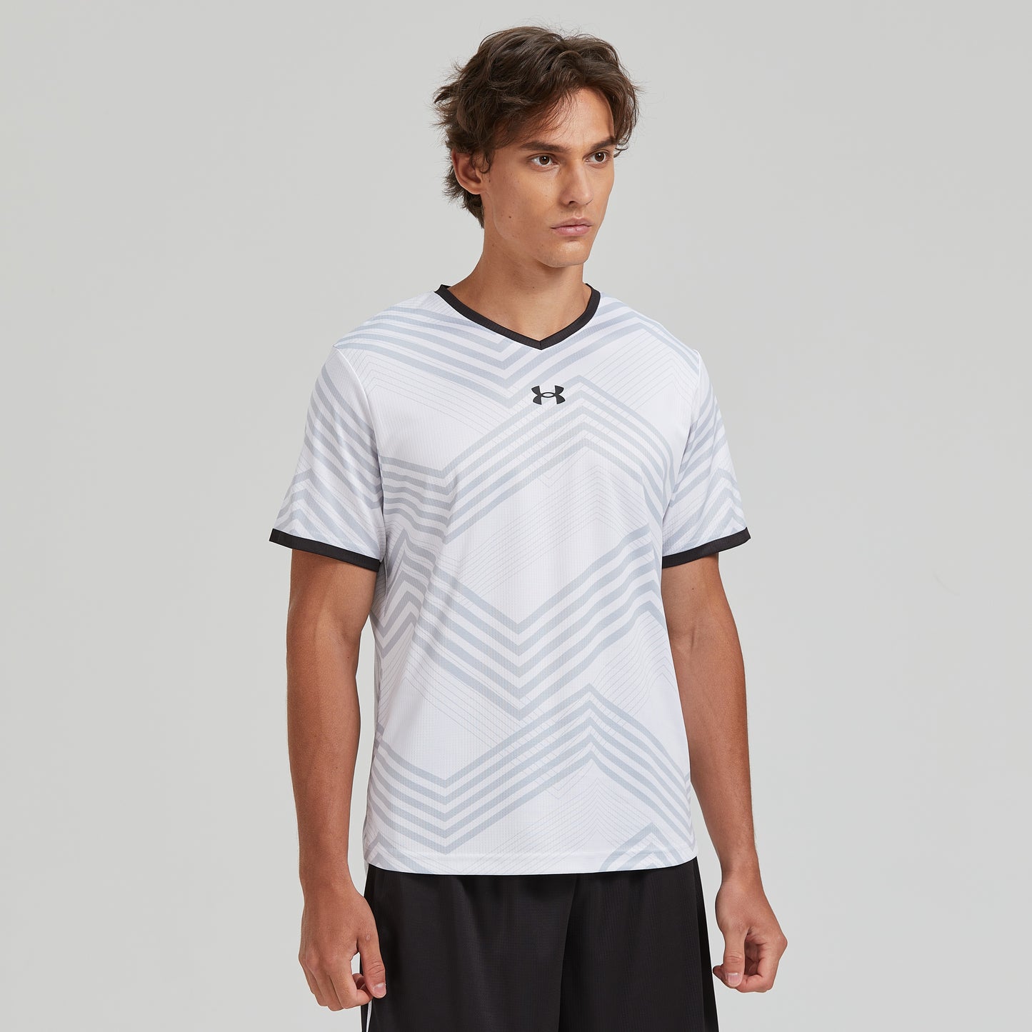 Футболка с коротким рукавом under armour training jersey stripe quick dry straight t-shirt мужская и женская белая