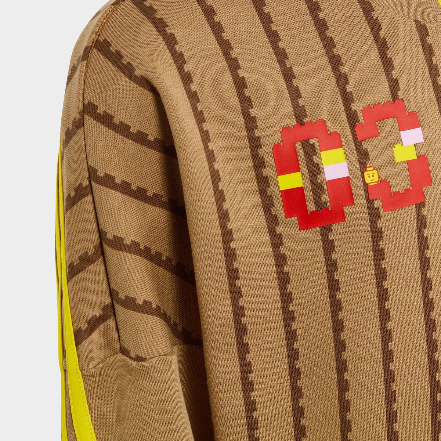 Adidas x lego lego classic sweatshirt youth stripe colourblock sports long sleeve round neck sweatshirt cardboard yellow