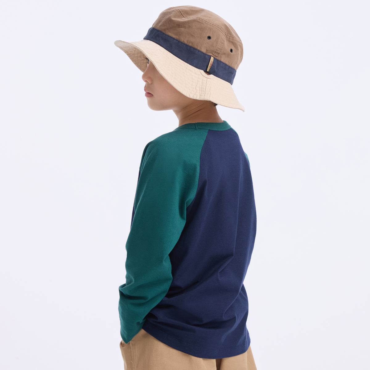Gap футболка хлопок мода colour block длинный рукав детский стиль - Boxette Shop