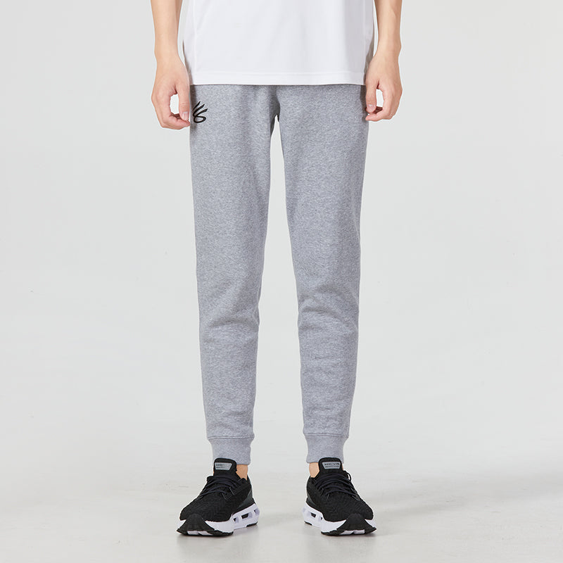 Under armour curry fleece sweatpants casual drawstring solid sports pants men's grey