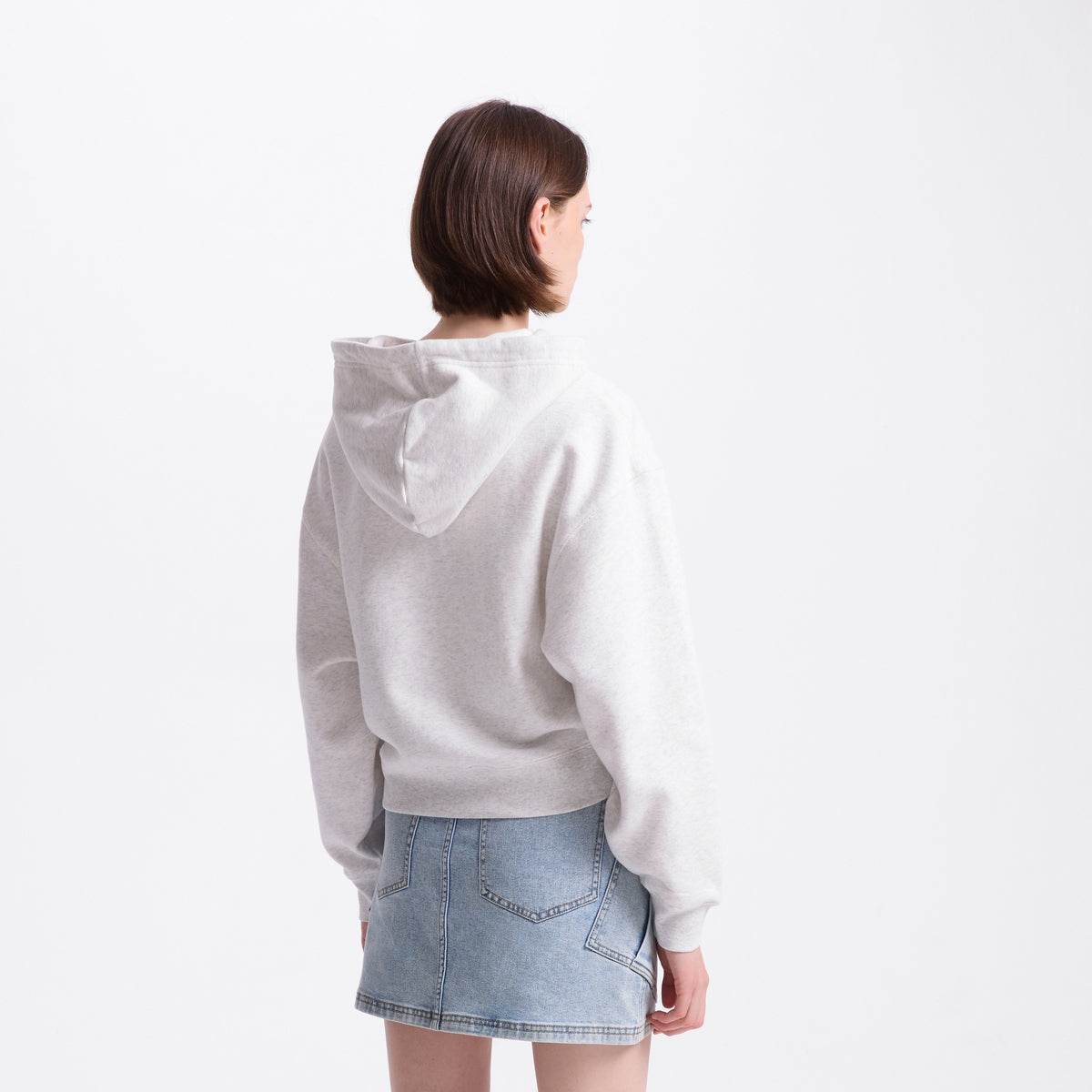 Gap casual zip simple solid colour drop shoulder padded hooded long sleeve sweatshirt women's - Boxette Shop