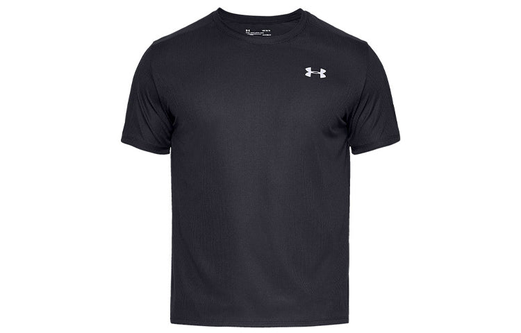 Under armour ua speed stride tight solid colour crew neck pullover short sleeve t-shirt unisex black