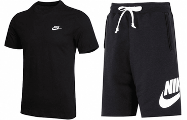 Спортивный комплект мужской футболка + шорты Nike Letter Print Logo Short - Boxette Shop