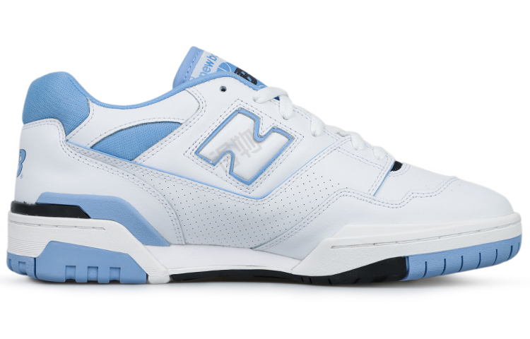 New Balance NB 550 Oq va ko'k rangdagi erkaklar va ayollar uchun past-to'pli retro basketbol poyabzali