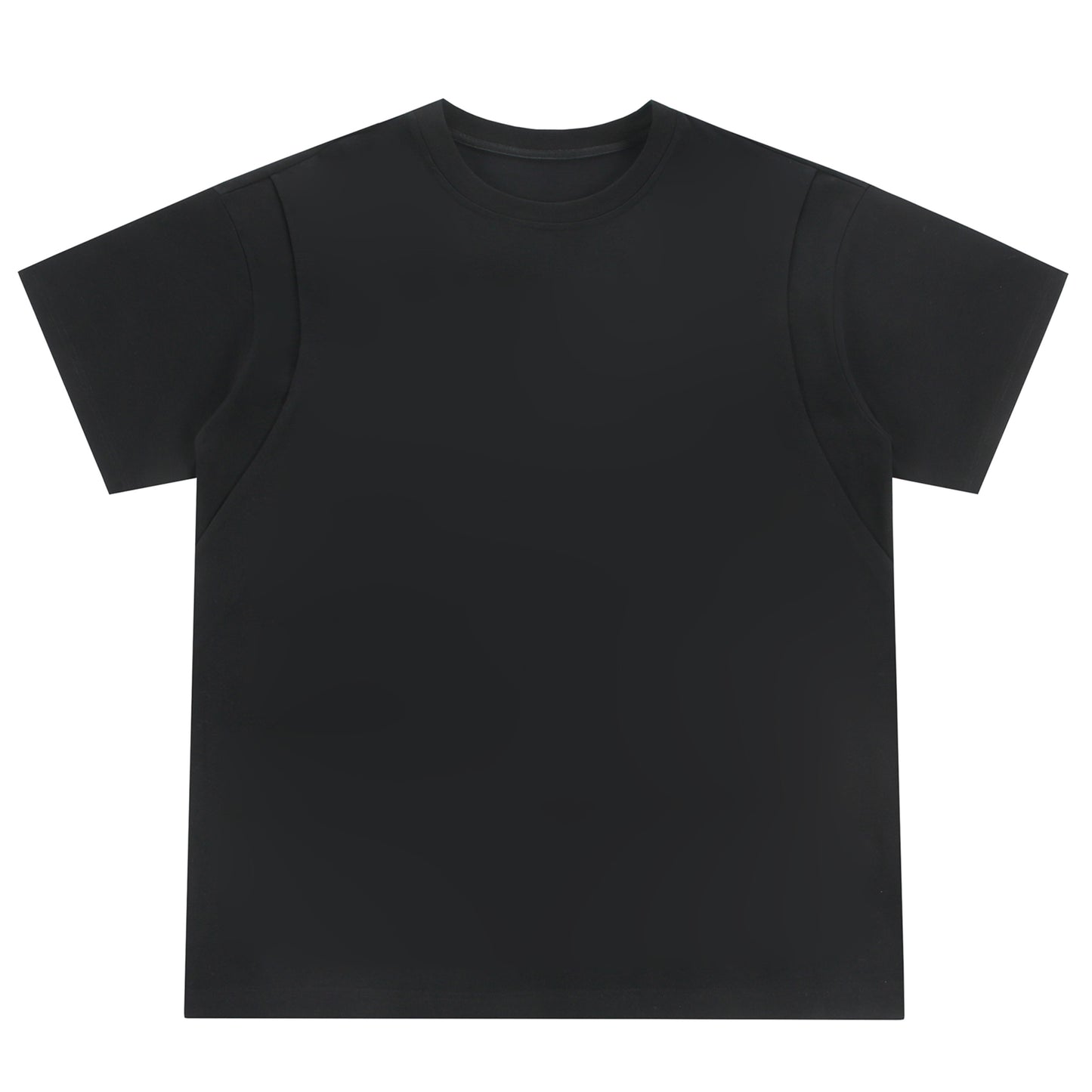 Paddy Julia bir xil rangdagi asosiy dekonstruksiya qilingan birlashma dizayn hissi yelkali bo'sh ko'p qirrali oddiy shamol qutisi versiyasi pastki qismdagi kalta yengli futbolka erkaklar va ayollar bir xil modellar