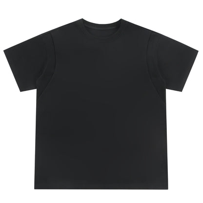 Paddy Julia bir xil rangdagi asosiy dekonstruksiya qilingan birlashma dizayn hissi yelkali bo'sh ko'p qirrali oddiy shamol qutisi versiyasi pastki qismdagi kalta yengli futbolka erkaklar va ayollar bir xil modellar