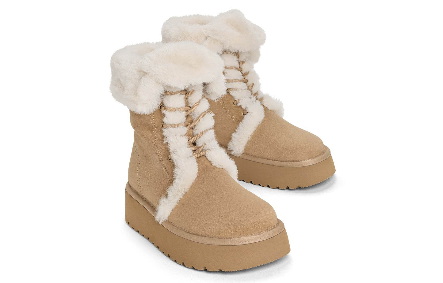 Ботинки женские Charles&Keith Winter Plush Lace-Up - Boxette Shop