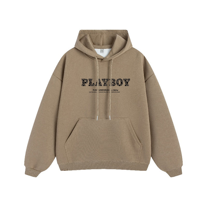 Erkaklar va ayollar uchun Playboy letter print bo'sh tasodifiy kaputi