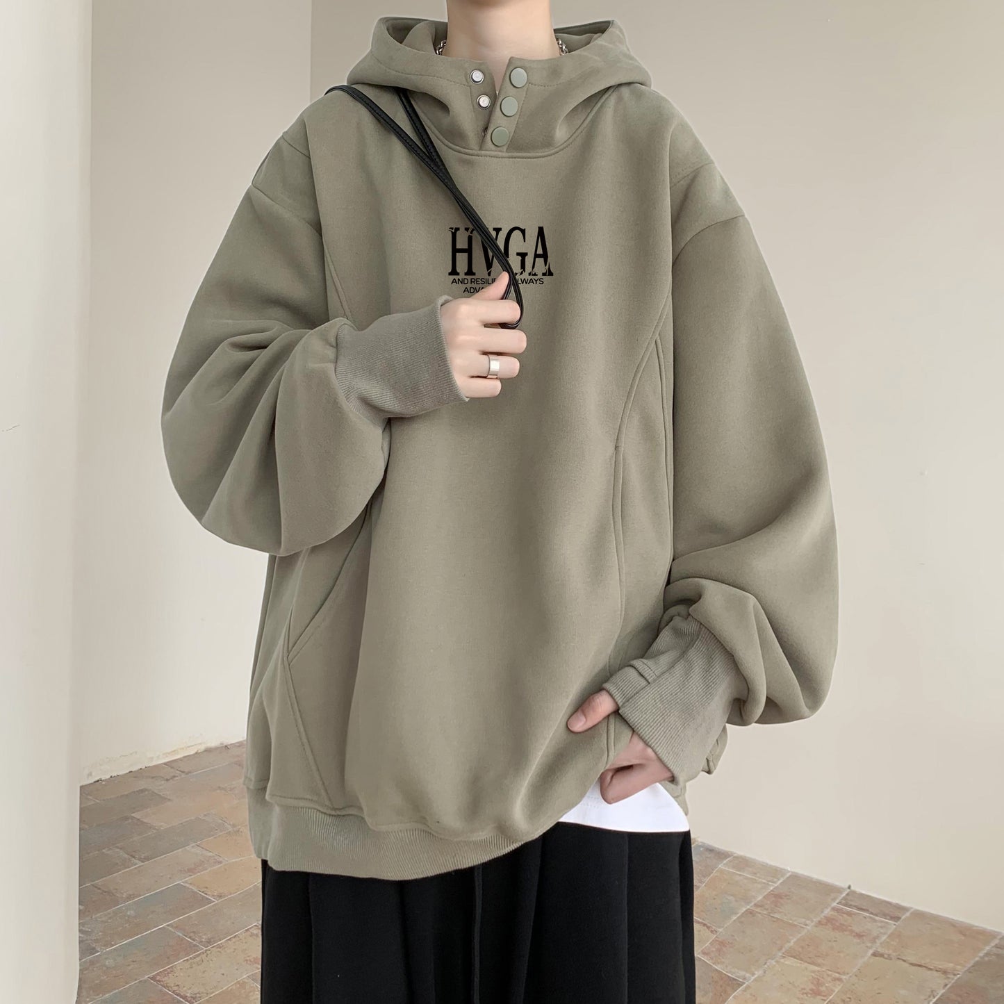 Erkaklar uchun HVGA ko'cha logotipli kapshonli