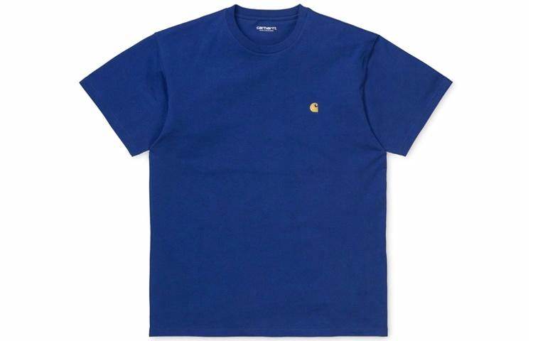 Футболка мужская Carhartt WIP chase embroidered blue - Boxette Shop