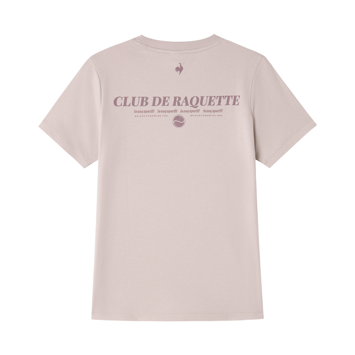 Le coq sportif brendi logotipi shablonlari ochiq havoda kundalik sport ekipaji bo'yinbog'li kalta yengli futbolka ayollar