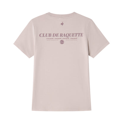 Le coq sportif brendi logotipi shablonlari ochiq havoda kundalik sport ekipaji bo'yinbog'li kalta yengli futbolka ayollar