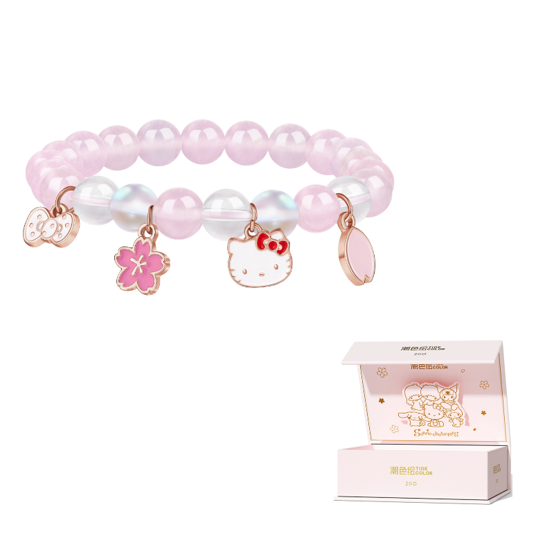 Браслет женский Hello Kitty Bow Rose Quartz