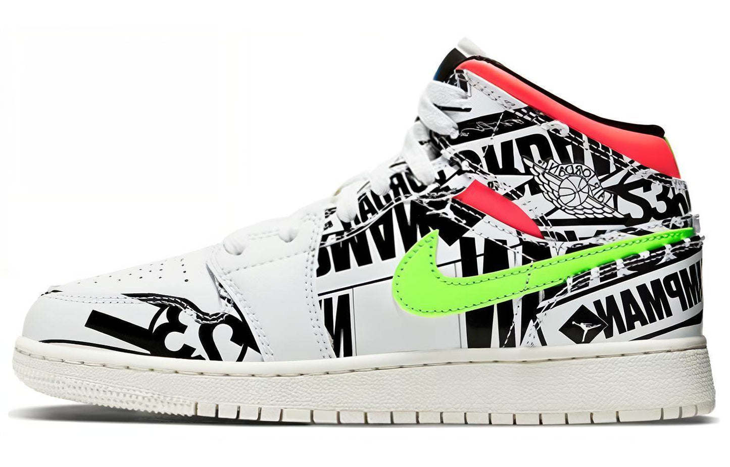 Кроссовки подростковые Air Jordan 1 Mid Cowhide Graffiti - Boxette Shop