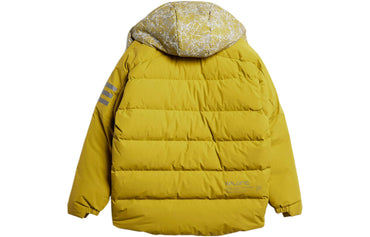 Adidas x и wander terex сплошной цвет три полосы молния капюшон мульти карман куртка мужская желтый