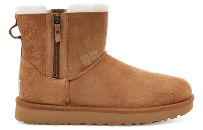 Ugg classic mini флип мех теплый противоскользящий мода теплый короткий теленок снег сапоги женские каштан