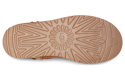 Ugg classic mini флип мех теплый противоскользящий мода теплый короткий теленок снег сапоги женские каштан