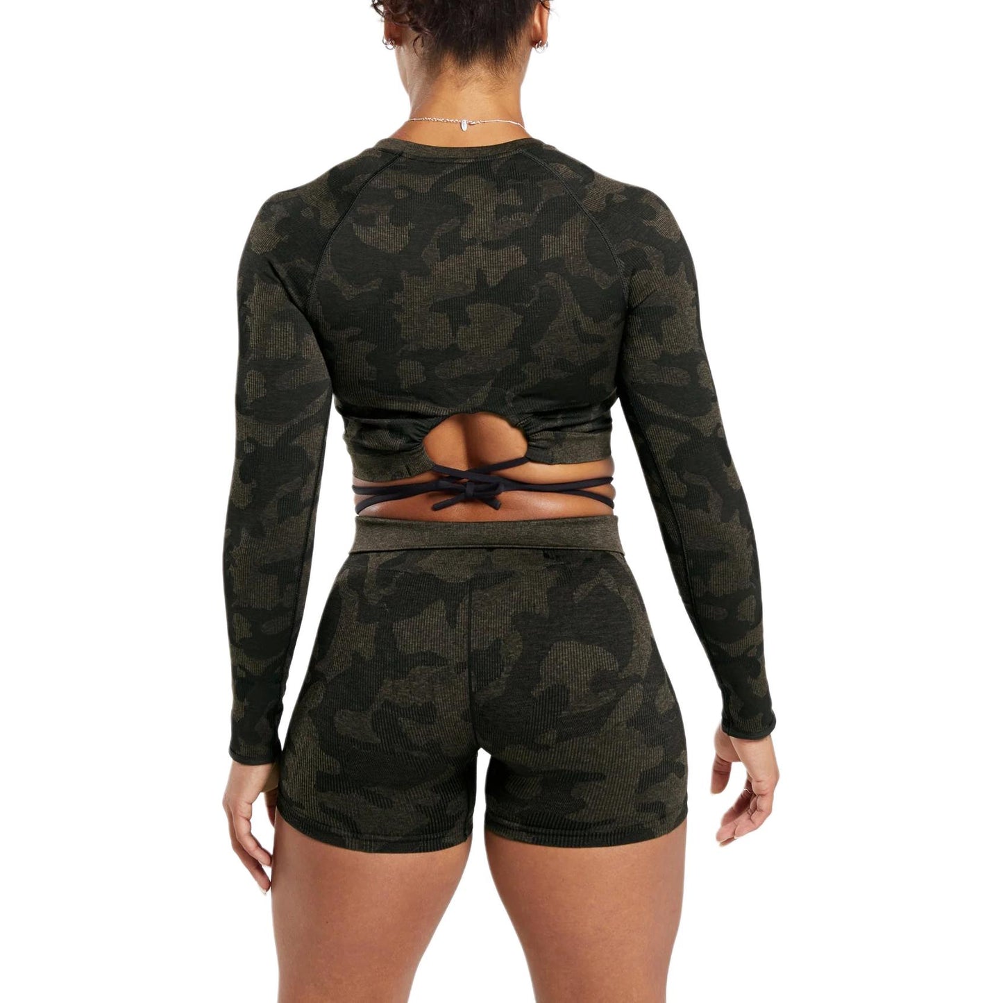 Gymshark Adapt Camo ayollar uchun choksiz sport bras