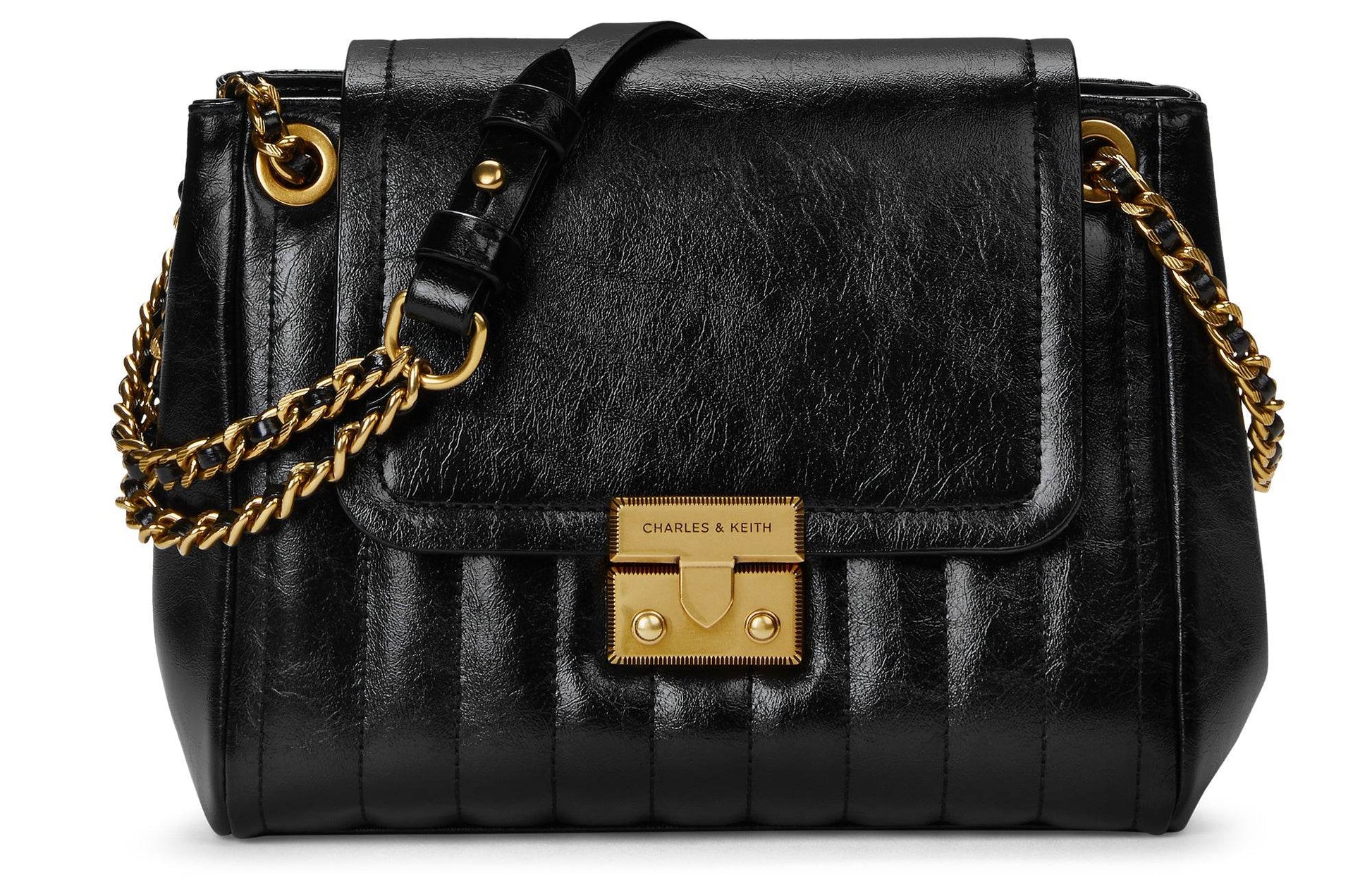 Сумка женская Charles&Keith Encore Vertical Check Chain Underarm - Boxette Shop