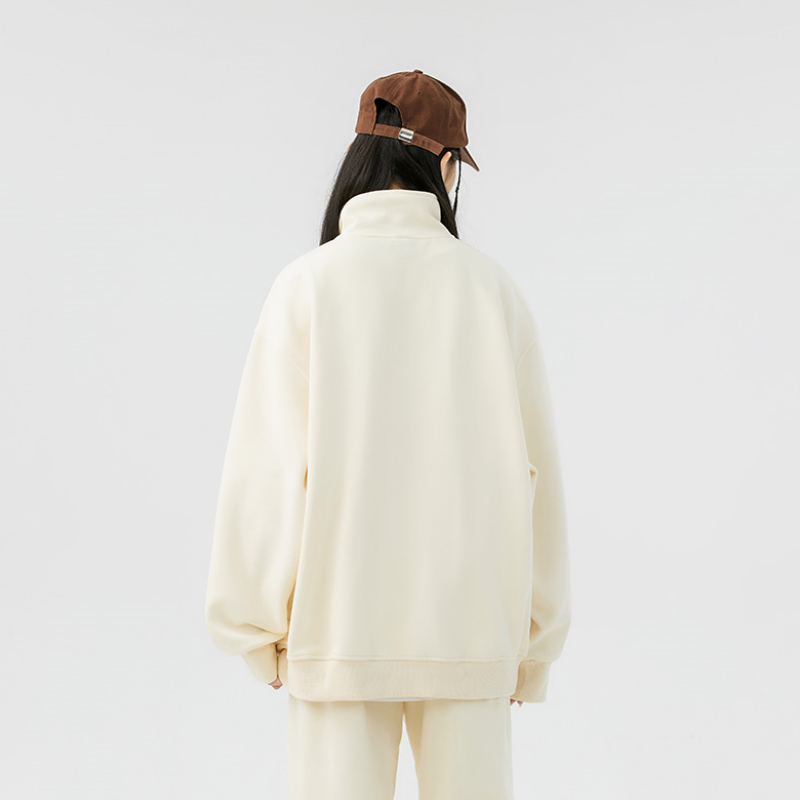 Anti-ofis kolleji uslubidagi Amerika logotipi harflari bosilgan yoqa uzun yengli kardigan ko'ylagi ko'p qirrali bo'sh sport yugurish to'rli shimlar kozok ikki qismli kozok to'plami erkaklar va ayollar bir xil modellar