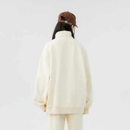 Anti-ofis kolleji uslubidagi Amerika logotipi harflari bosilgan yoqa uzun yengli kardigan ko'ylagi ko'p qirrali bo'sh sport yugurish to'rli shimlar kozok ikki qismli kozok to'plami erkaklar va ayollar bir xil modellar