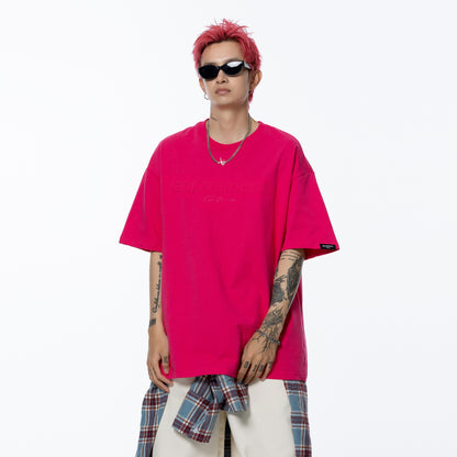 Golfkross harflari shimgichli bosilgan naqshinkor kashtado'zlik tasodifiy yumaloq bo'yinli yelkali qisqa yengli futbolkalar naqshli erkaklar va ayollar