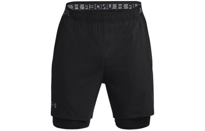 Under armour vanish 2-в-1 тренировочные шорты для фитнеса и бега мужские черные