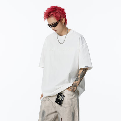 Golfkross harflari shimgichli bosilgan naqshinkor kashtado'zlik tasodifiy yumaloq bo'yinli yelkali qisqa yengli futbolkalar naqshli erkaklar va ayollar