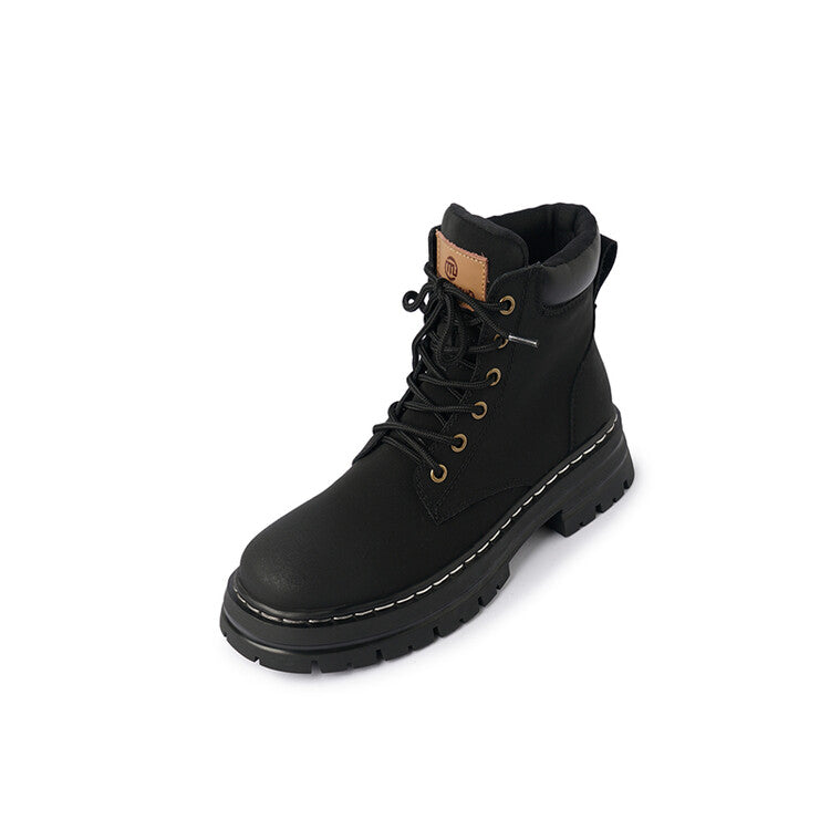 Balletcat воловьей кожи шнуровка рабочая одежда модные личности высота увеличить удобные модные тенденции сто теплый короткий мартин сапоги 5 см женщина