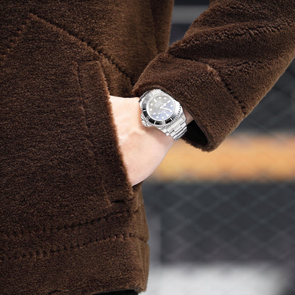 Kaiser kaiser Koreya modasi sof jun lapel fermuar bo'limi qo'y terisi mo'ynali baxmal paltosi bir xil modeldagi erkaklar va ayollar