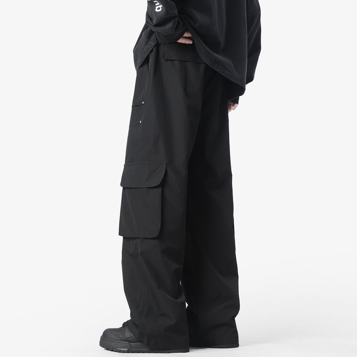 Paddy Julia American outdoor vintage logging, micro-pleated dizayn ma'nosi bir rang cho'ntaklar o'rta bel galstuk kamar bo'sh tekis sudrab erga yuz yuz kundalik ish shim bilan bir xil modellari bilan erkaklar va ayollar