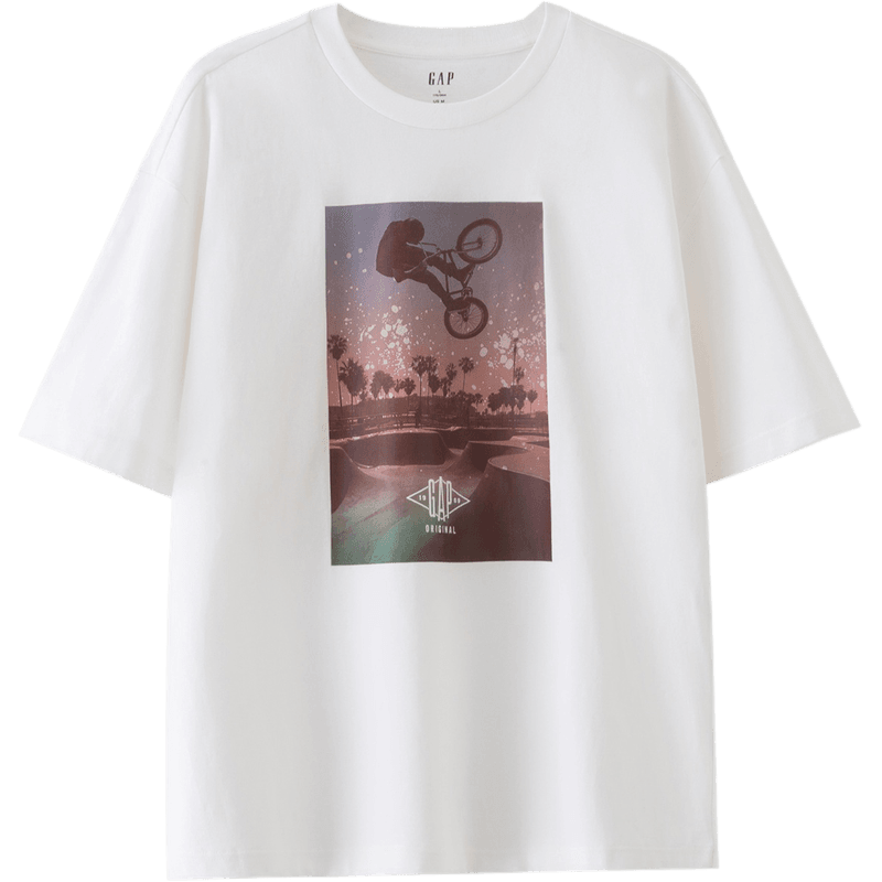 Футболка с коротким рукавом gap heavy loose printed round neck short sleeve t-shirt для мужчин и женщин - Boxette Shop