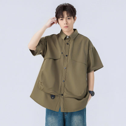 Paddy Julia Amerika yuqori ko'cha konstruktiv dizayn lapel bo'sh tasodifiy kundalik qatnov katta gangster o'zini kelishgan qulay, ko'p qirrali qisqa yengli ko'ylak modellari bilan erkaklar va ayollar