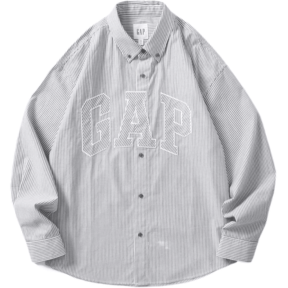 Рубашка Gap Long Sleeve Logo Stripe Shirt - Boxette Shop
