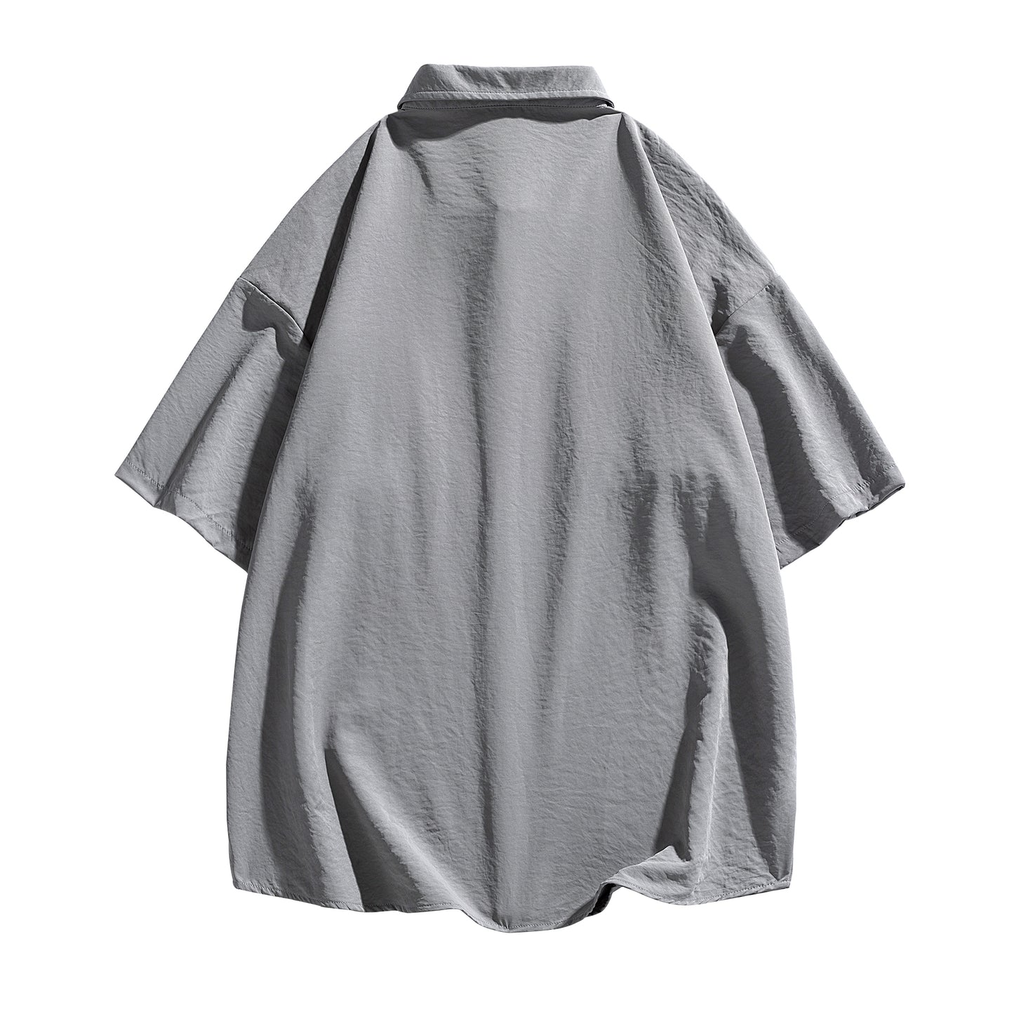 Igoi Amerika yuqori ko'chada qulay moda ish kiyimi nozik kesilgan tasodifiy ko'p qirrali tekis rangli oddiy bo'sh lapel qisqa yengli ko'ylaklar erkaklar va ayollar bir xil