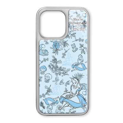 Disney ABS+PC materiali Creative Alice in Wonderland Mesh Red Niche Kengaytirilgan uglerod tolali naqshli himoya qopqog'i Apple/Apple 16ProMax/15/14Pro/Max/iphone13/12/11 uchun yuqori darajadagi telefon g'ilofi