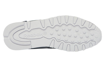 Reebok classic leather low top running shoes men's blue white