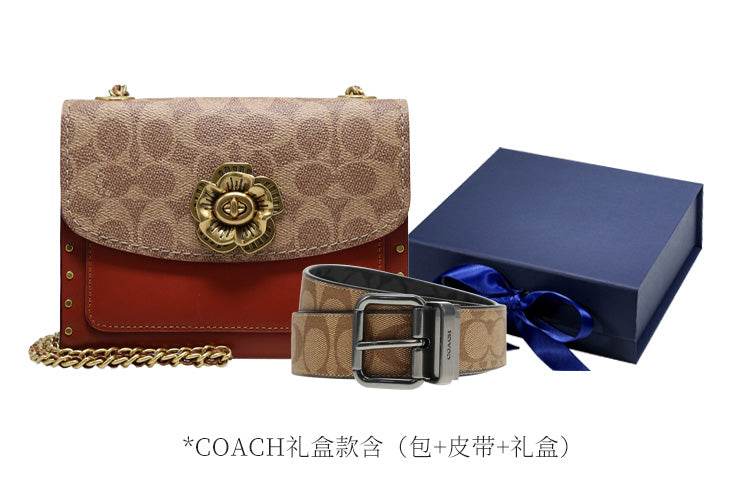 Сумка женская Coach Parker 18 Rivet Camellia Chain Flap - Boxette Shop