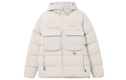 Columbia columbia omni-heat solid colour logo outdoor warm down jacket men's