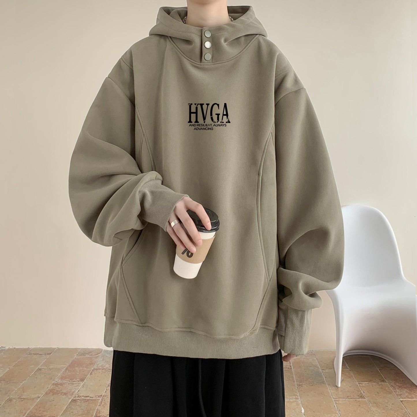 Erkaklar uchun HVGA ko'cha logotipli kapshonli