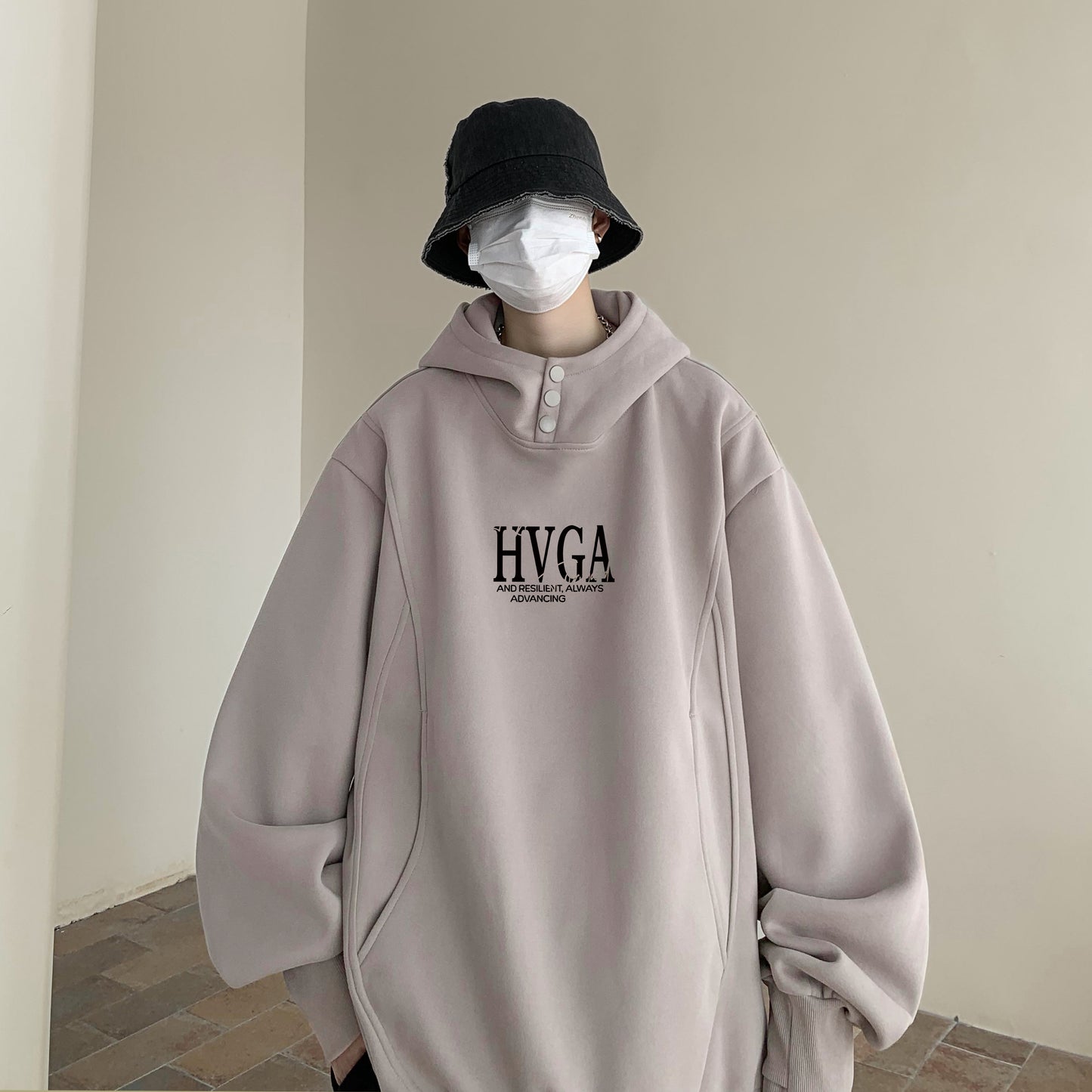 Erkaklar uchun HVGA ko'cha logotipli kapshonli