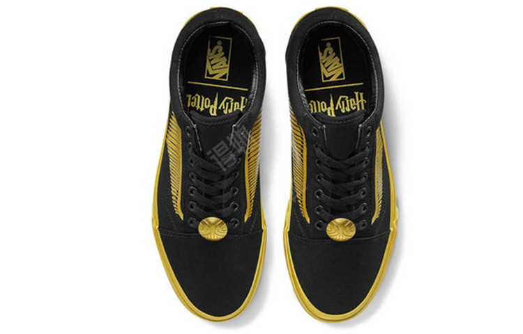 Гарри поттер x vans old skool collection harry potter co-branded gold flying thief low top board shoes men's and women's gold