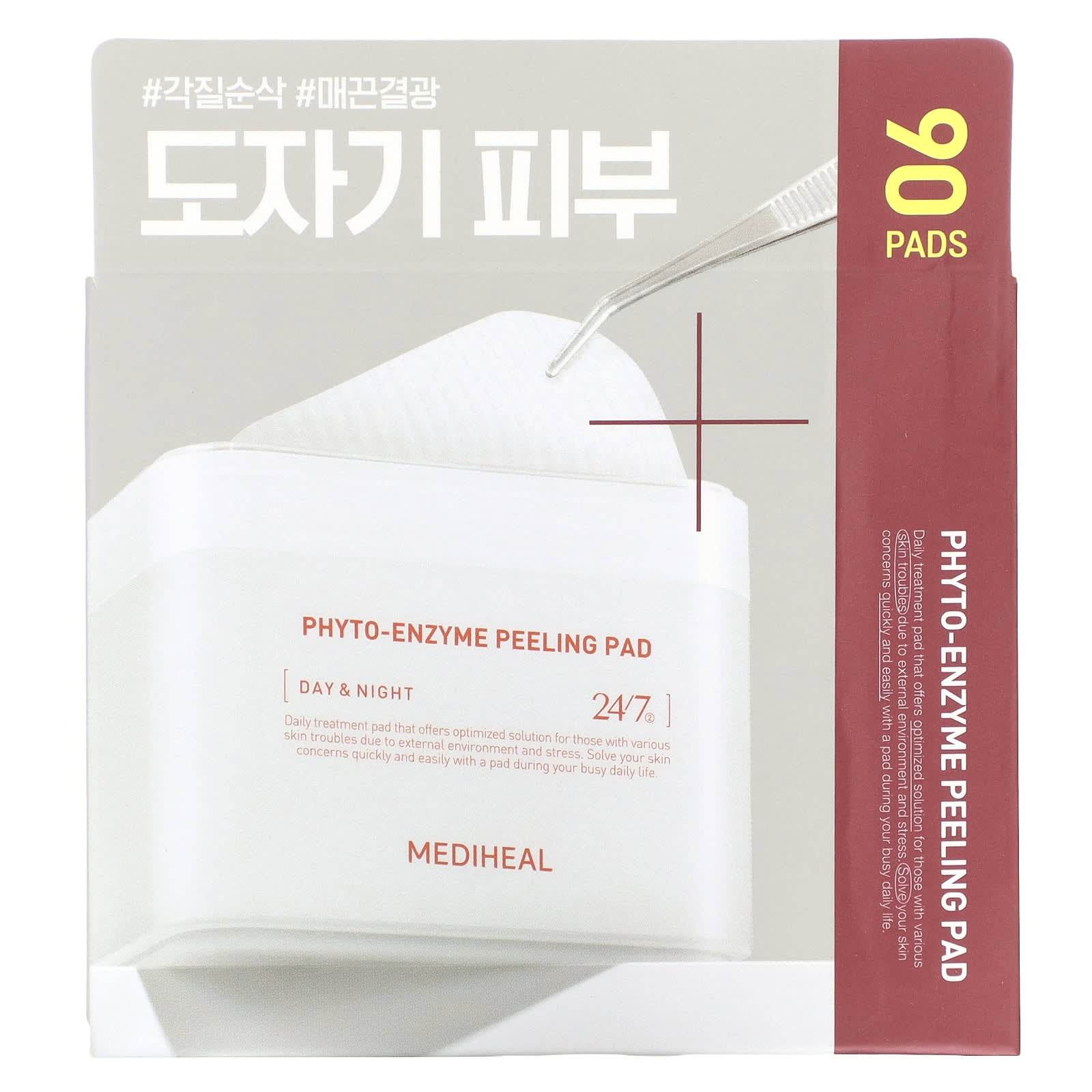 Очищающее средство MEDIHEAL Phyto-Enzyme Peeling Pad Day & Night 90 подушек, 200 мл - Boxette Shop