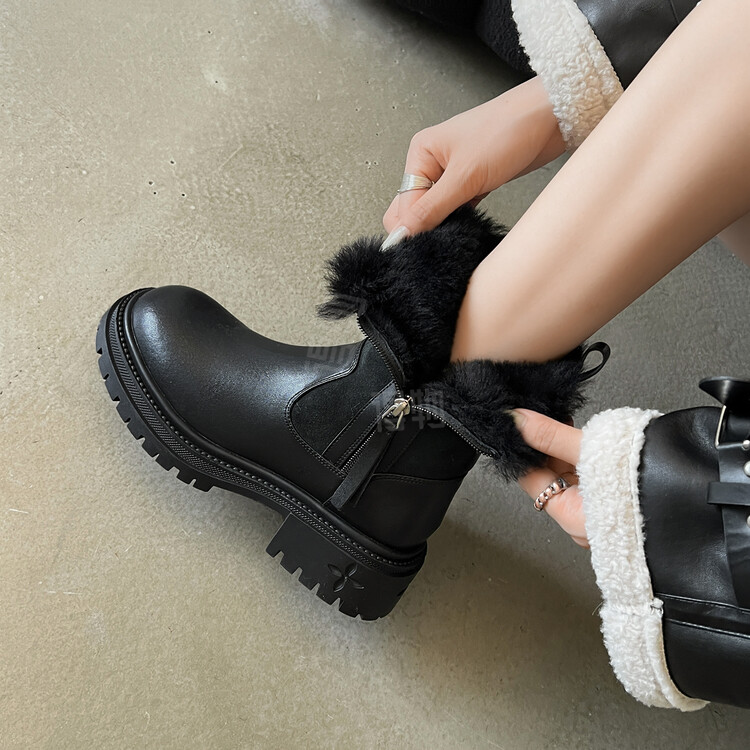 Balletcat мягкие утолщенные простой моды повседневной универсальный темперамент случайный дизайн чувство атмосферы чувство модной моды коммутирующих открытый износостойкие нескользящие удобные высота увеличить короткие сапоги женские