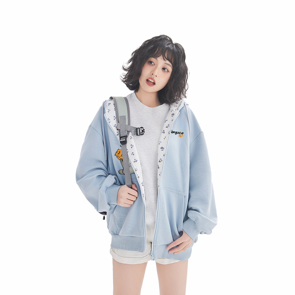 Pal ongaco pal ongaco Amerika retro soddaligi multfilm naqshli bosma harflar logotipi erkin universal trend ko'ylagi ko'ylagi qulay tasodifiy kaputli kardigan kozok erkaklar va ayollar bir xil paragraf bilan