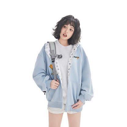 Pal ongaco pal ongaco Amerika retro soddaligi multfilm naqshli bosma harflar logotipi erkin universal trend ko'ylagi ko'ylagi qulay tasodifiy kaputli kardigan kozok erkaklar va ayollar bir xil paragraf bilan